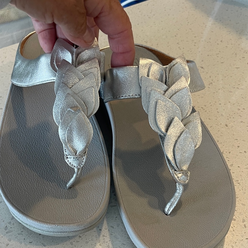 Fitflop Silver Braided Women's Sandals